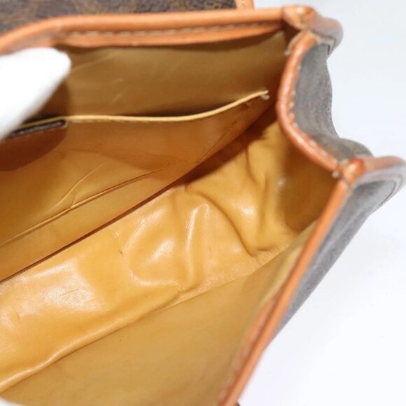 CELINE Macadam Canvas Shoulder Bag PVC Leather Brown Gold Auth 121435 - Picture 12 of 16